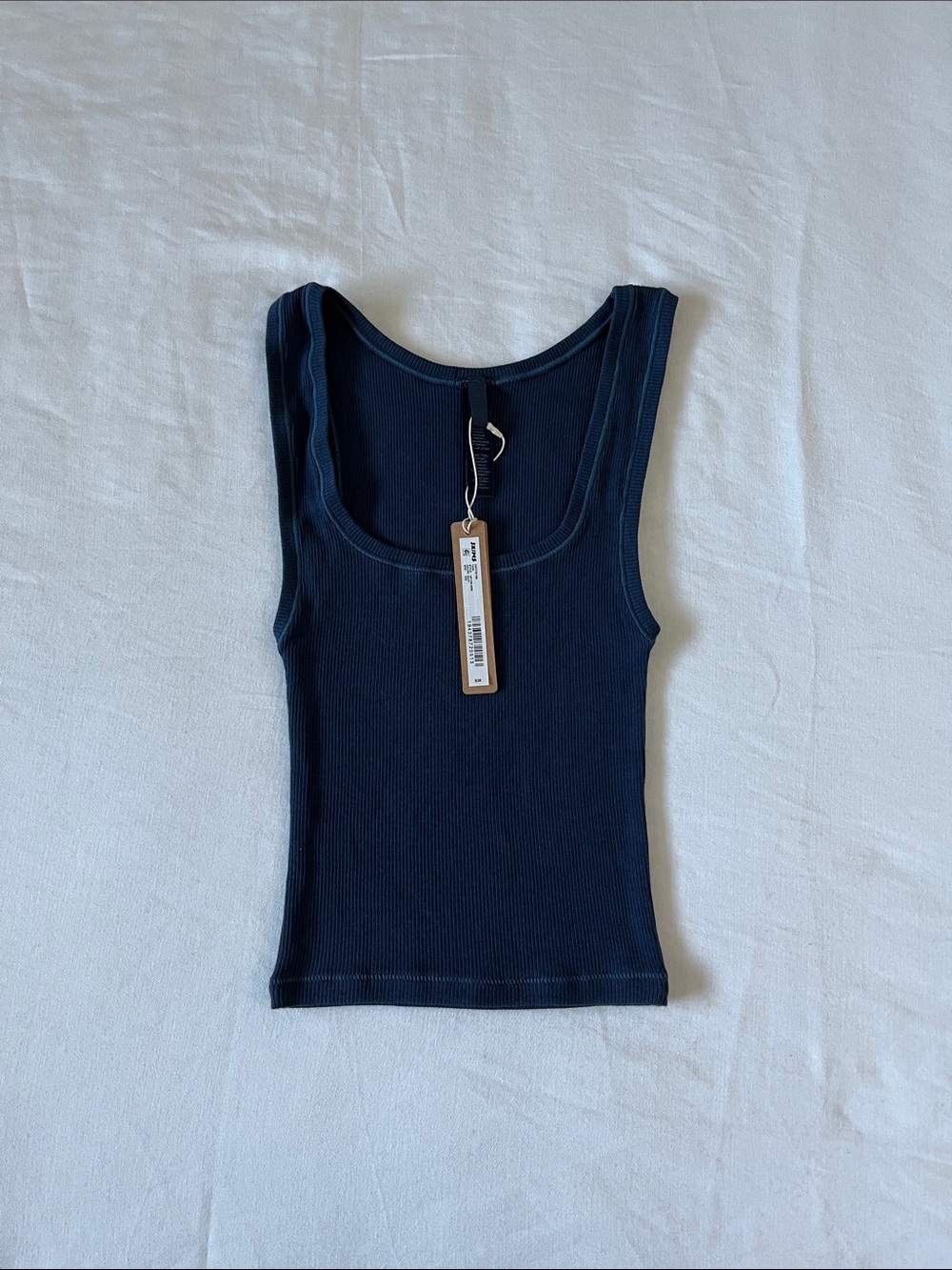 SKIMS Navy Blue Cotton Ribbed Scoop Tank Top